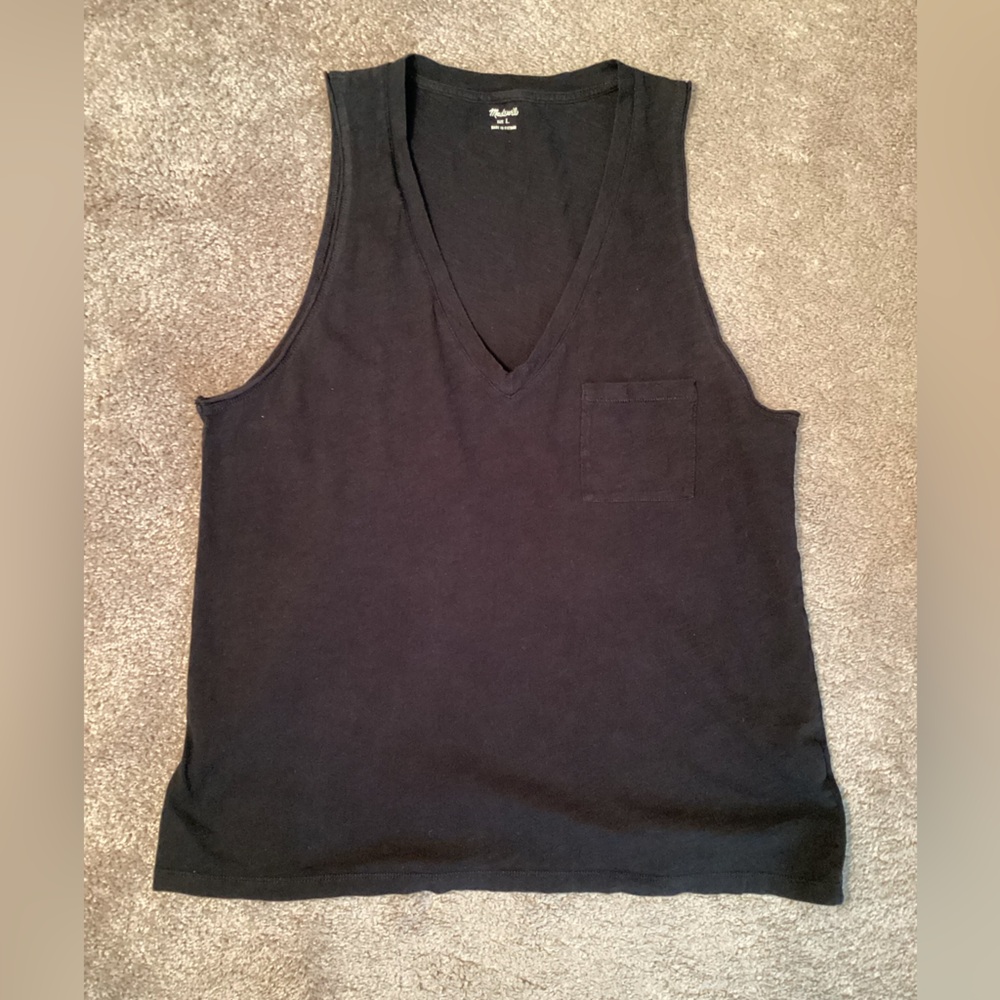 Madewell L Tank Top v-neck Sleeveless Pocket Cotton Lightweight
